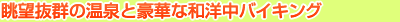 眺望抜群の温泉と豪華な和洋中バイキング